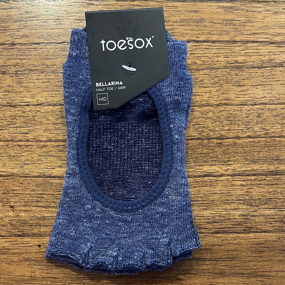 ToeSox Bellarina Half Toe Grip Socks - Dark Blue